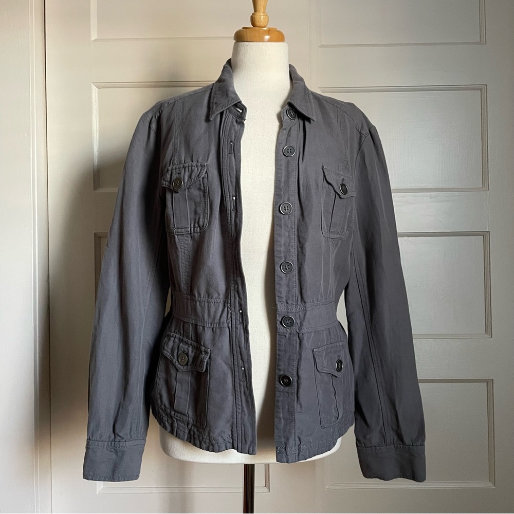 New York & Company Gray Button Up Jacket